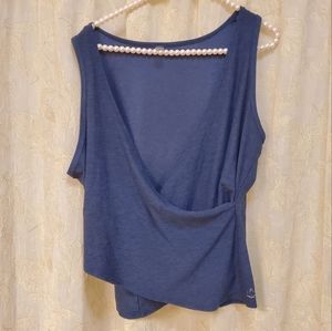 Beyond Yoga Heather Navy Wrap Tank